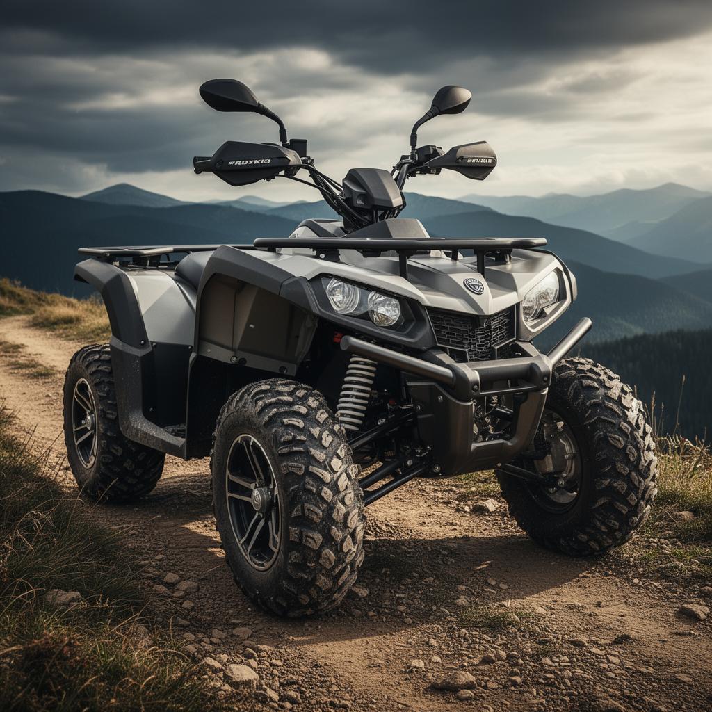 Close-up of a premium ATV quad bike ready for off-road adventure